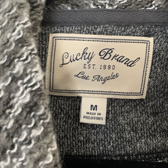 Lucky Brand Cardigan Sweater Women M Gray Waterfall Open Drape Boho Festival - Picture 4 of 9